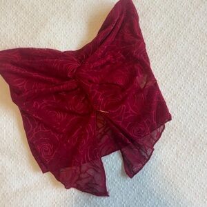 Red Floral Rose Print Open Tube Top